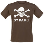 FC-ST.PAULI TOTENKOPF-T-SHIRT-BRAUN