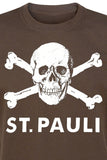 FC-ST.PAULI TOTENKOPF-T-SHIRT-BRAUN